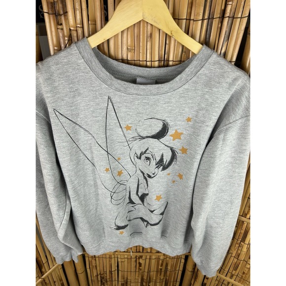 Disney Tinkerbell Graphic Crewneck Gray Sweatshirt Size Small (3-5) - Picture 4 of 14